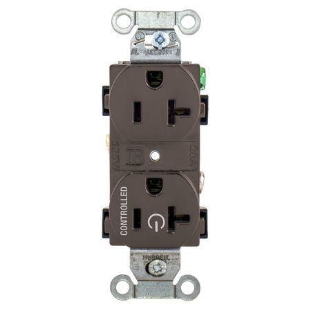 Hubbell Wiring Device-Kellems Straight Blade Devices, 20A, 125V, 2 Pole, 3 Wire Grounding, BR20C1 BR20C1